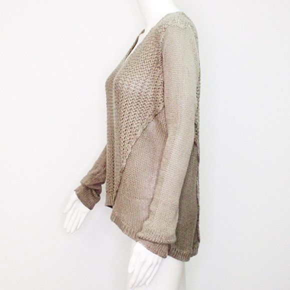 Aqua Reverse Knit Hi Lo Sweater Medium - Picture 4 of 6